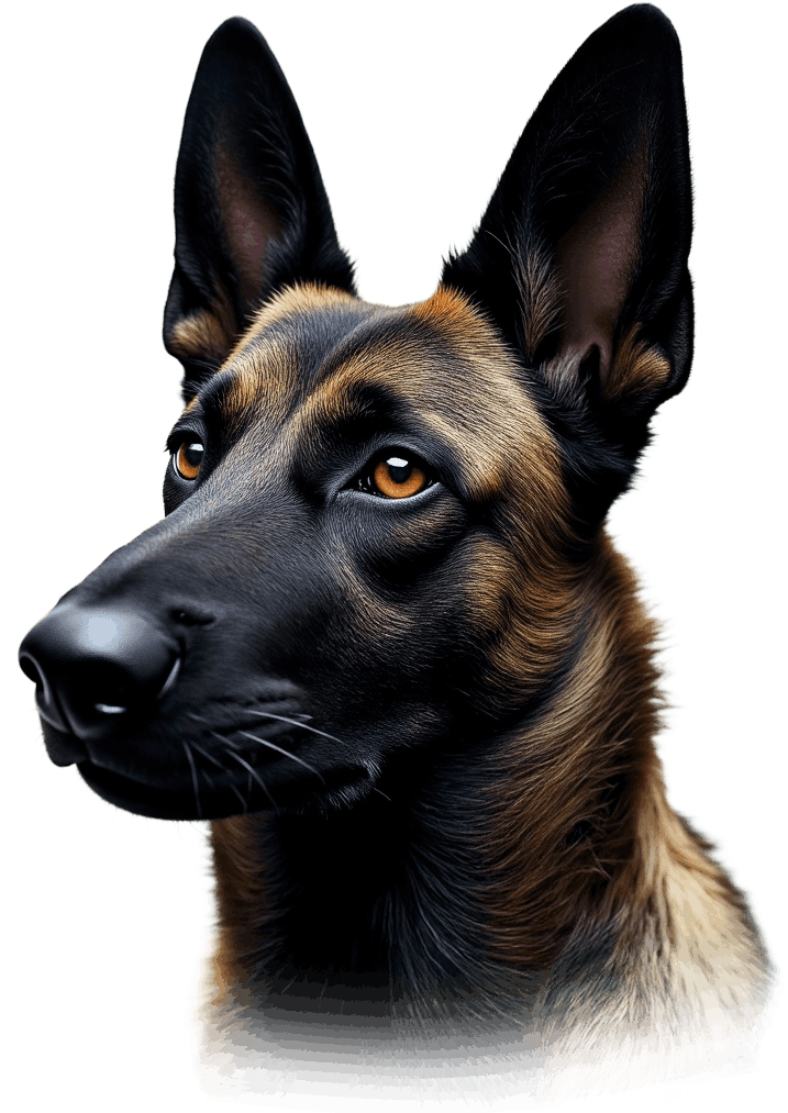 a decorative image of a dogs' head